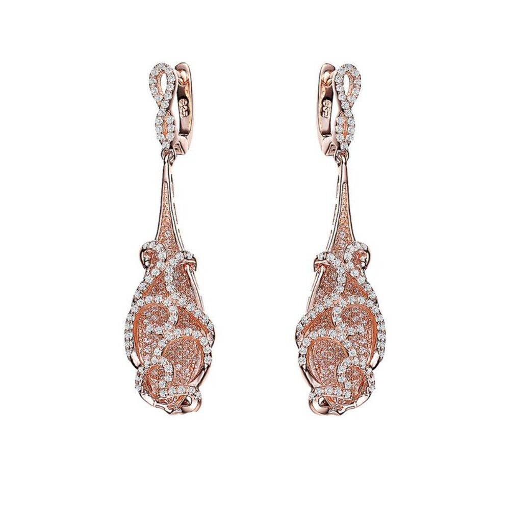 Genevive 14K Rose Gold Vermeil Drop Earrings